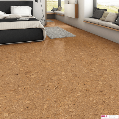 Пробковые полы Haro Лагос натур 527377 в интерьере комнаты