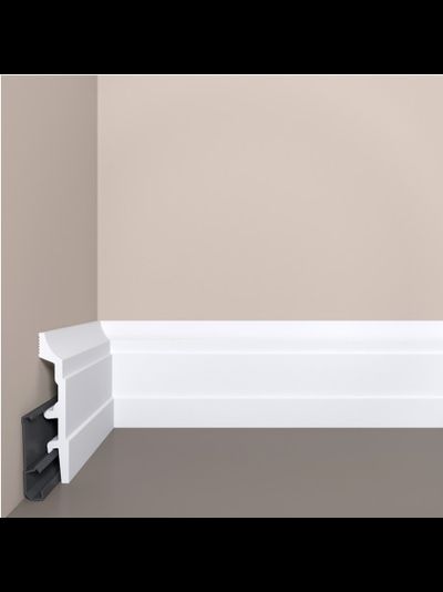 Напольный плинтус Bello Deco П26, из дюрополимера, влагостойкий, под покраску, 2 метра