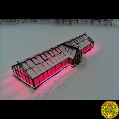 Зимняя английская теплица с холлом АГАТА размером 5500 х 11000 мм