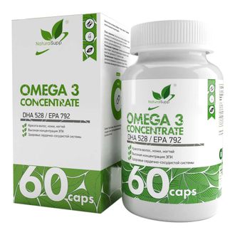 Омега 3 высокой концентрации (High concentration omega-3), 60 кап. (NaturalSupp)