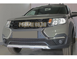 Защита радиатора Lada Largus 2021- (3 части) black верх