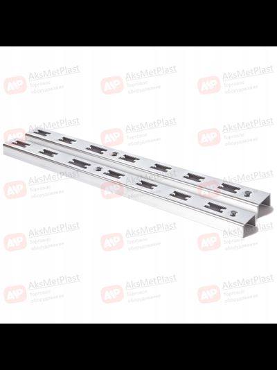 2200 Профиль "П"-образный перфорированный Canalina/Global хром 50х50 L=2400 мм шаг 50 мм W30.5xH23xL2400мм толщина стенки 1.2мм