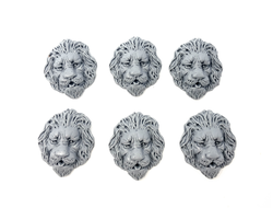 Lion head bas-reliefs