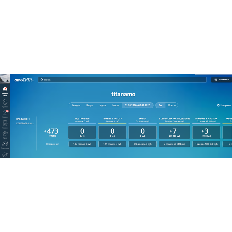 Рабочий стол в amoCRM