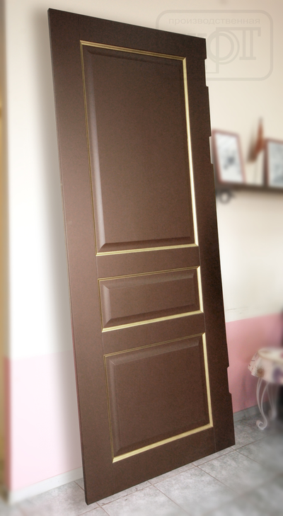 №14. Дверная накладка мдф - 2000х860х20 мм  (Коричневые филёнки)