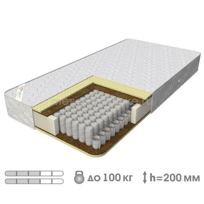 ВК866 Матрас &quot;Кокос&quot; (БНП, кокосовая койра, спанбонд, латекс, ППУ, жаккард)