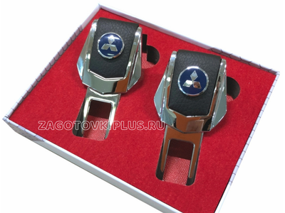 Заглушки ремня безопасности с логотипом MITSUBISHI (2шт)