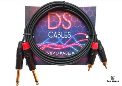 Фото кабеля 2 rca - 2 Jack (6.3 mm)