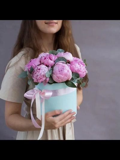 Букет "Розовая шляпка"