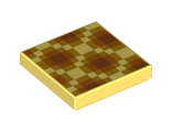 Tile 2 x 2 with Groove with Honeycomb Minecraft Pixelated Pattern, Bright Light Yellow (3068bpb1494 / 6335367)