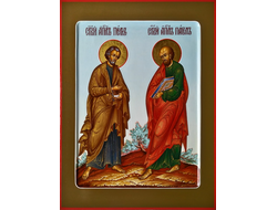 Святые Апостолы Петр и Павел. Рукописная икона.