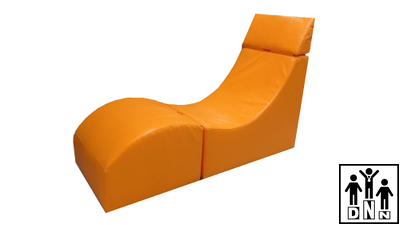 Терапевтическое релаксирующее кресло Кубик Малый - L50xB30xH40 оранжевый, тент DNN