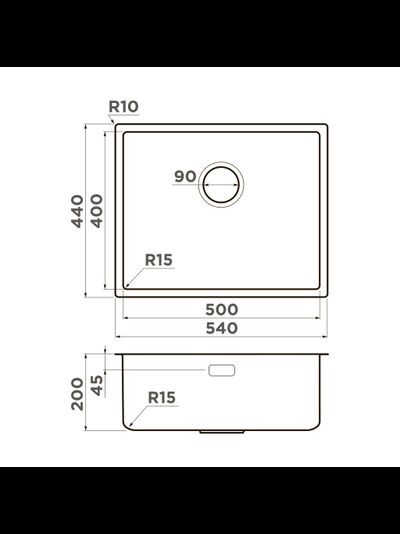 Мойка OMOIKIRI TADZAVA 54-U/I ULTRA 15 IN