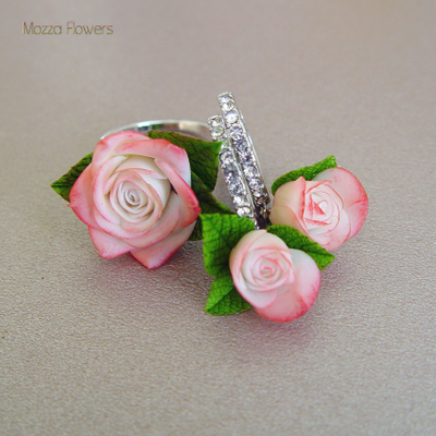 Комплект "Утро в саду". Белая позолота.