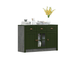Гостиная Прованс - Тумба-сервант Ясень Анкор тёмный/Зелёный Дип