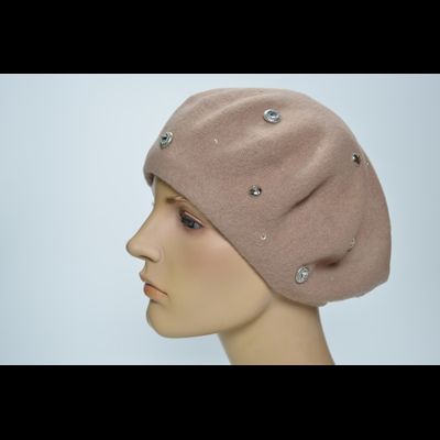 Светло- коричневый горчичный берет фетровый Vizio Италия 3633
