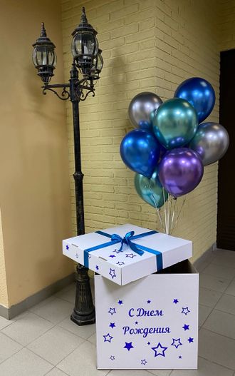 коробка сюрприз с воздушными шарами № 18