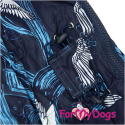 Дождевик синий Wings для мопсов и французов