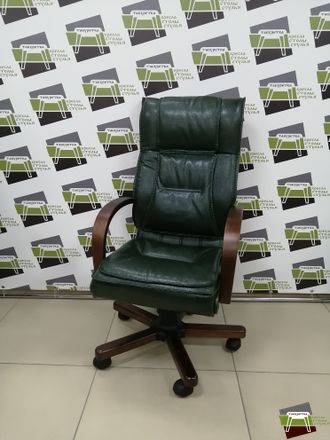 Кресло руководителя Лорд 1Д Н5 КЛ2005 кожа (зеленый)