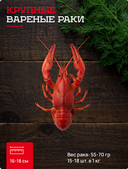 4 категория крупные варёные раки 15-18 шт. в кг