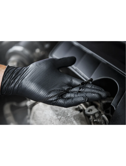 Перчатки нитриловые ОСОБОПРОЧНЫЕ с текстурированной ладонью GOGRIP, черные