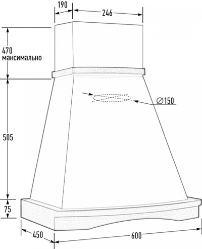 Вытяжка ДИАНА Vialona Cappe 60 Схема