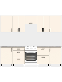 Кухня Эконом 2,4 метра (1200х1200) Цвет: Фон бежевый/Фон бежевый