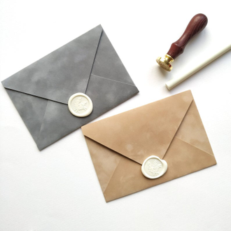 Бархатные конверты серые