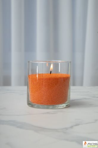 Готовая насыпная свеча оранжевая &quot;Цилиндр&quot;, ароматическая &quot;Ванильная карамель&quot; 100мм*100мм