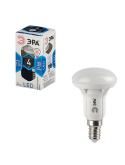 Лампа светодиодная ЭРА, 4 (30) Вт, цоколь E14, рефлектор, холодный белый свет, 25000 ч., LED smdR39-4w-840-E14ECO