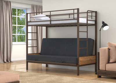 Двухъярусная кровать-диван Дакар 1 Коричневый (вставки дуб крафт табак)