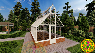 Базовая комплектация теплицы ЙОРКШИР L размером 3500 х 8000 мм