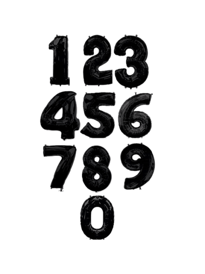 Цифра фольгированная с гелием Черная 102см