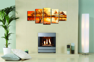 Модульная картина "Деревья у воды"