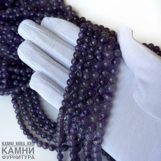 Аметист светлый полупрозрачный шары 6,6-6,7 мм, цена за нить 19 см