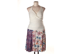 Юбка трапеция с разрезом и кружевом