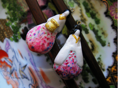 Серьги из холодного фарфора "Восточная красавица"