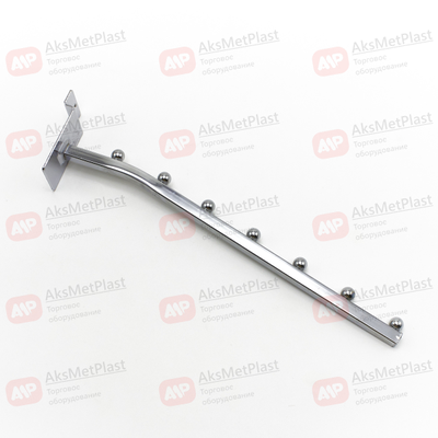 K119 Кронштейн для экономпанелей, наклонный, прямой с 7-ю шариками, d=10x10 мм, длина 300 мм, хром