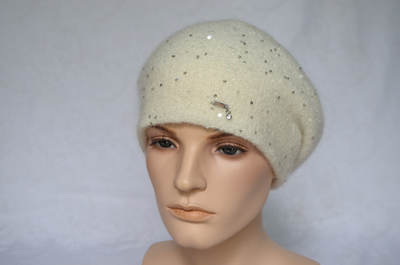 итальянский белый берет с пайетками для женщин Vizio фото