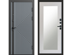 Дверь входная Квантум грей с зеркалом Триумф