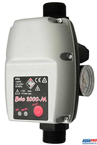 Электронное реле давления с манометром Italtecnica BRIO 2000-M