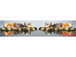 SP-039 РАКУШКИ С КАМНЯМИ Глянцевая стеновая панель  ALBICO  2800*610*6мм