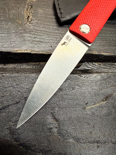 Фрикционный складной нож Скин-ду Малый сталь AUS10, рукоять G10 красный