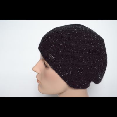 Берет с бисером вязаный женский Vizio Италия 6158 черный