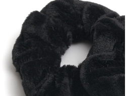 Резинка для волос из искусственного меха, диаметр 10 см, цвет черный