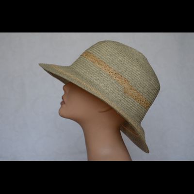 Шляпа Стефания Майороли 16163 бежевосерая фото