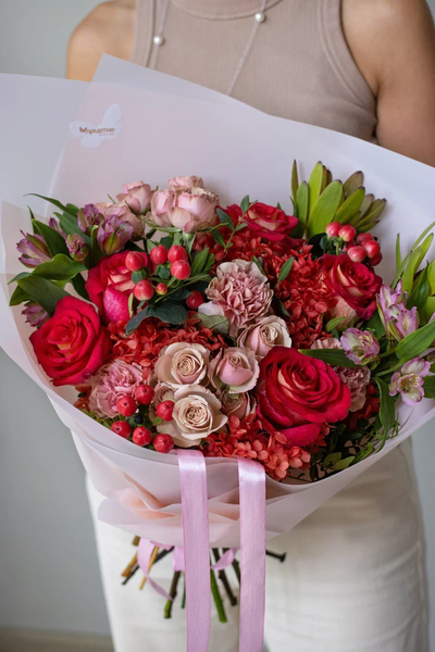 Букет 56 на день влюбленных