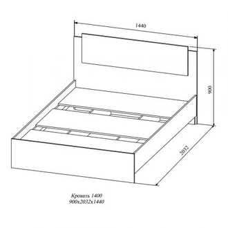 Кровать модульная Софи СКР1400 ш1440*д2032*в900