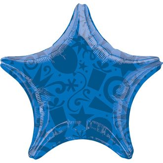 Фольгированный шар с гелием "Звезда шары-подарки синяя" 45 см