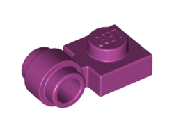 Plate, Modified 1 x 1 with Light Attachment - Thick Ring, Magenta (4081b / 6037651)